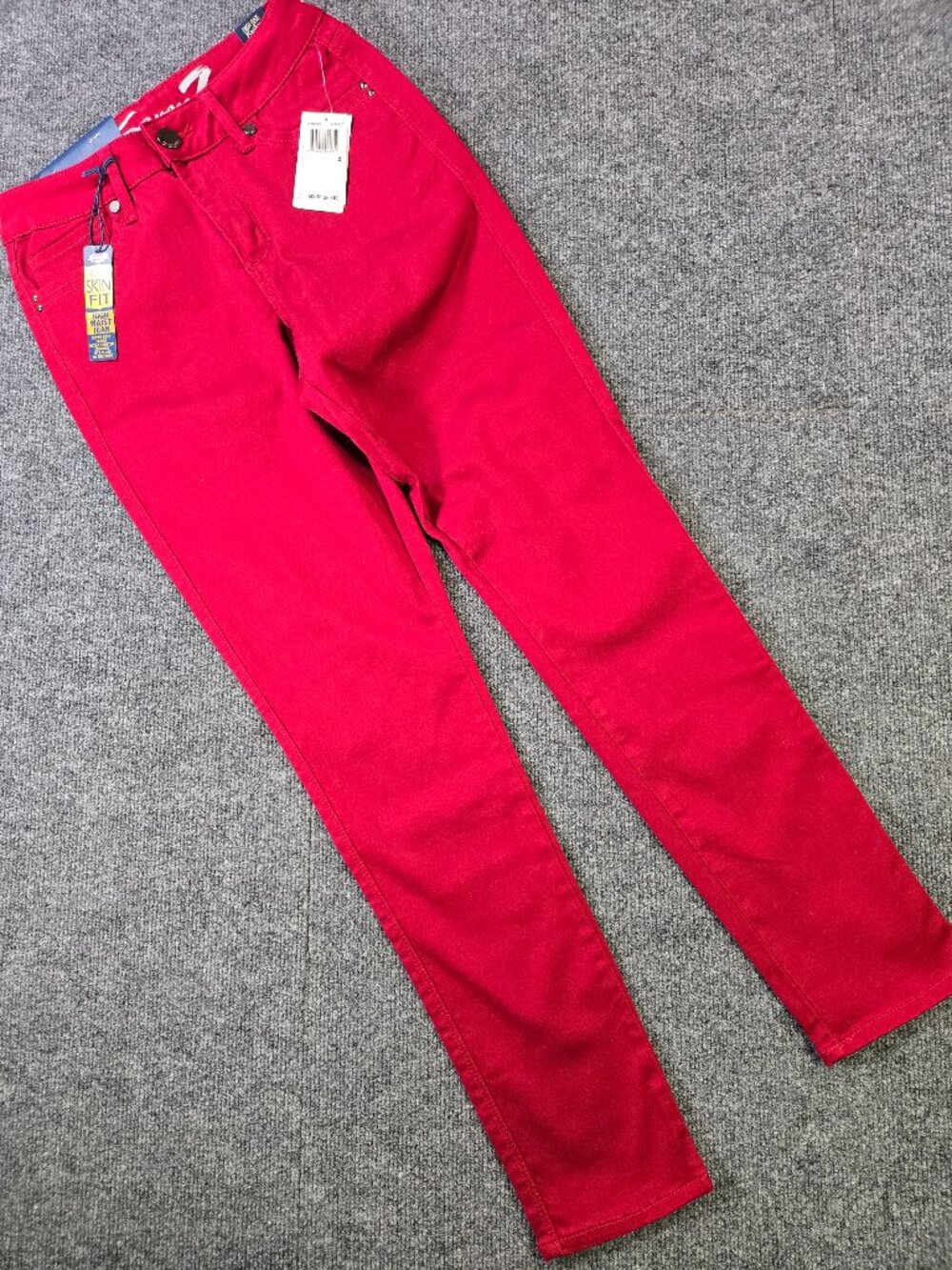Seven7 High Rise Skinny Jeans Womens Size 4 Deep Red Luxury Skin Fit Stretch NWT